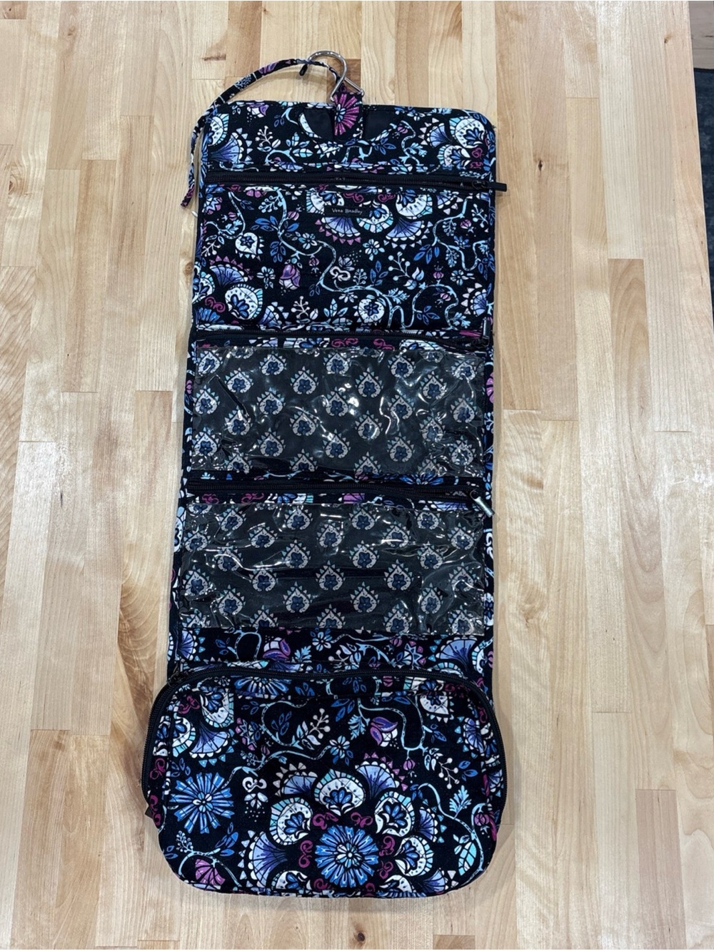 Vera Bradley Black Paisley Hanging Travel Organizer Cosmetic Bag